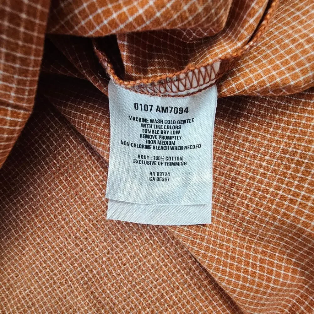 Columbia Men's XCO Shirt XL Orange Plaid Button Up Fishing Hiking Casual - Picture 5 of 7